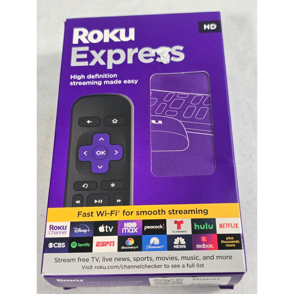 Roku Express HD Streaming Media Player 3960R with Remote and HDMI Cable